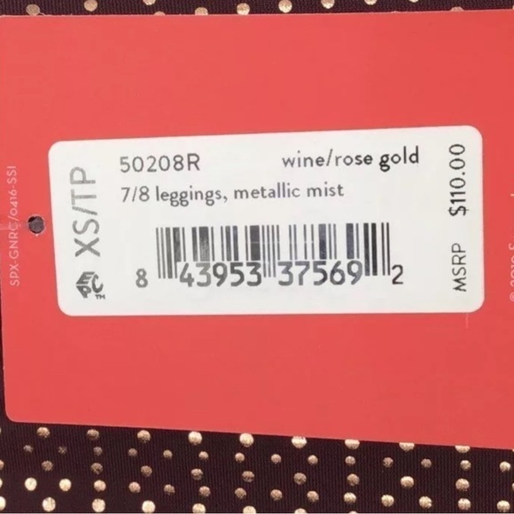 SPANX Active 7/8 Leggings in Wine/Rose Gold Size XS Metallic - Picture 4 of 5